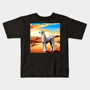 Afghan Hound in Desert Kids T-Shirt